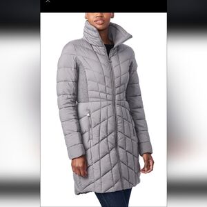 Bernardo Women's Packable Quilted Gray Puffer Jacket Size Small